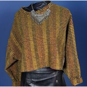 Zara Trafaluc Cropped Metallic Sweater| Boho | Maximalist | Slouchy | Festival